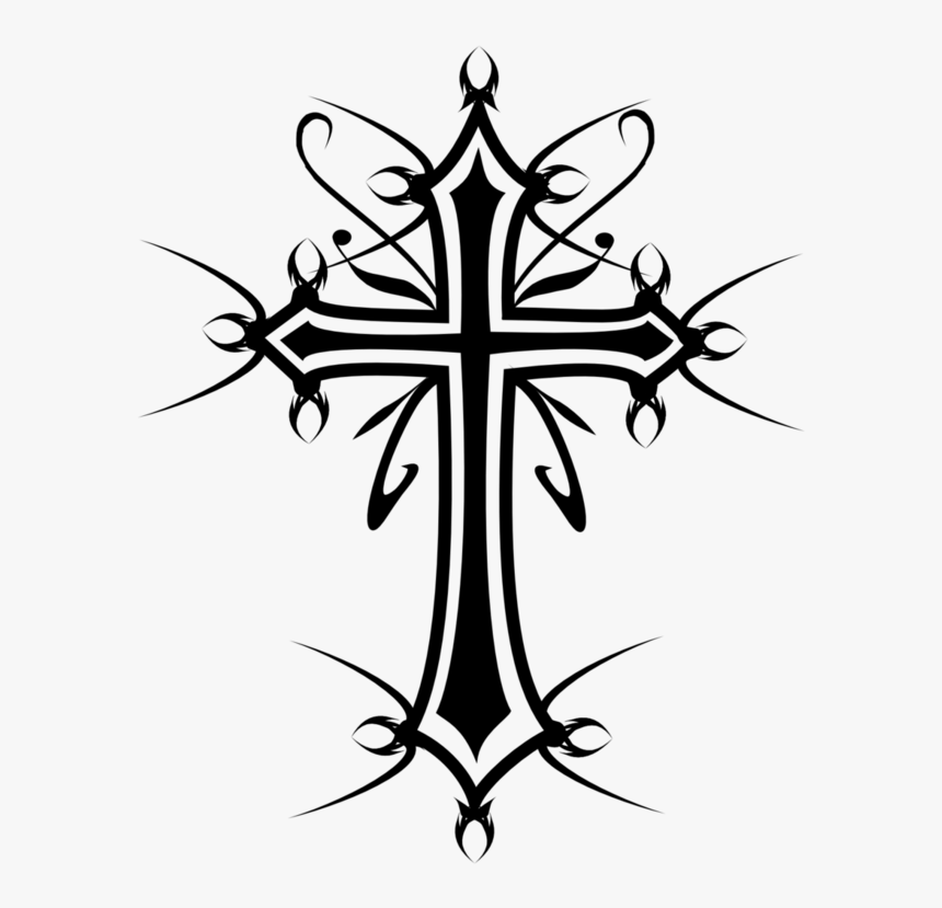 Cross Drawing Tattoo - Cross Logo Black And White, HD Png Download, Free Download