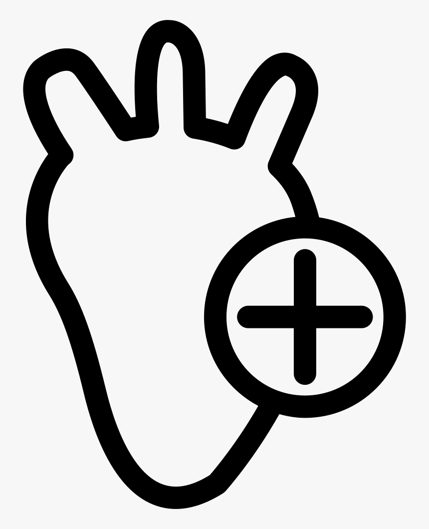 Heart Outline With A Plus Sign Comments, HD Png Download, Free Download