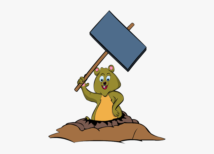 Clip Art Groundhog Day Burrow Rodent Signboard - Illustration, HD Png Download, Free Download