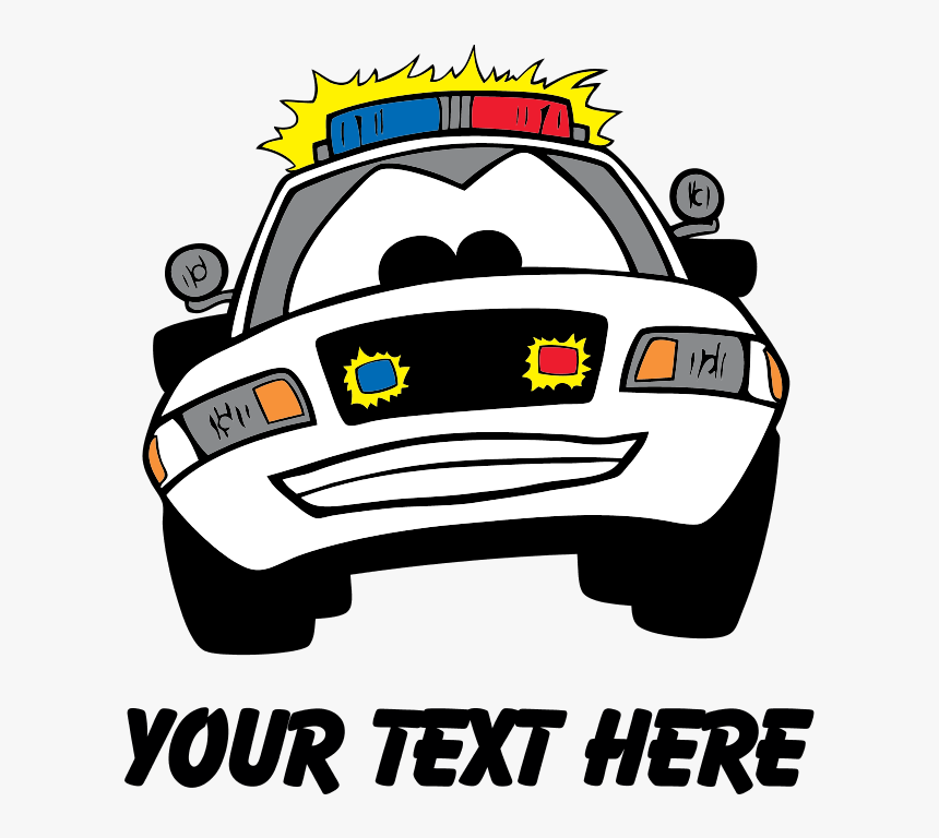 Cafepress Cartoon Police Car Baby Blanket Clipart , - Police Car Cartoon Front, HD Png Download, Free Download
