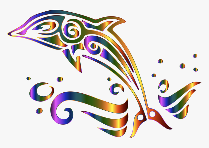 Art,area,artwork - Clipart Black And White Dolphins, HD Png Download, Free Download