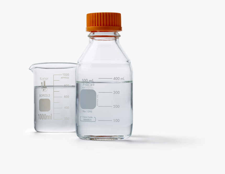 Laboratory Flask And Bottle Containing Clear Liquid - Frasco De Laboratorio Con Agua, HD Png Download, Free Download