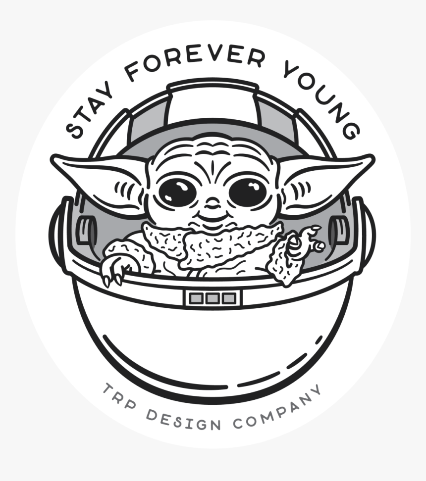Baby Yoda Stickers-01 - Mandalorian Baby Yoda Sticker, HD Png Download, Free Download