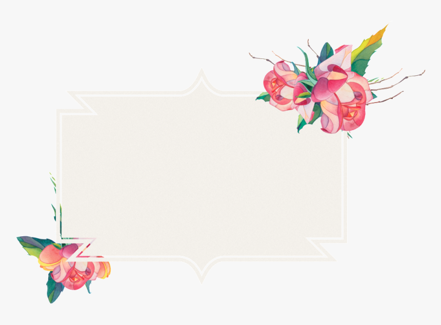 Pink Flowers Border Watercolor Hand Painted Transparent - Lily Family, HD Png Download, Free Download