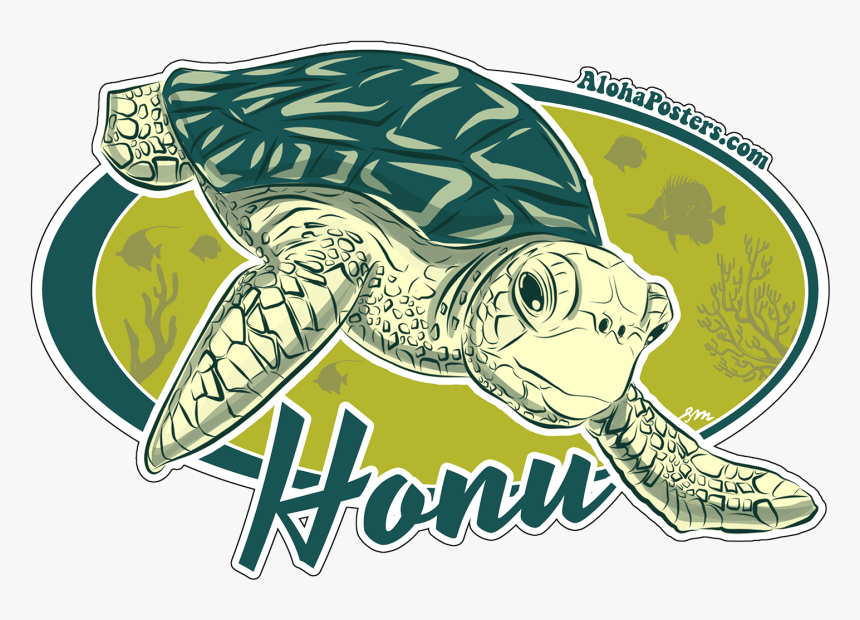 Alohaposters Honu Turtle Sticker - Kemp's Ridley Sea Turtle, HD Png Download, Free Download