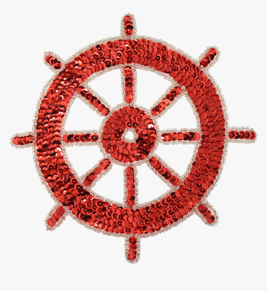 Ship"s Wheel Beaded & Sequin Applique - Pilot Wheel, HD Png Download, Free Download