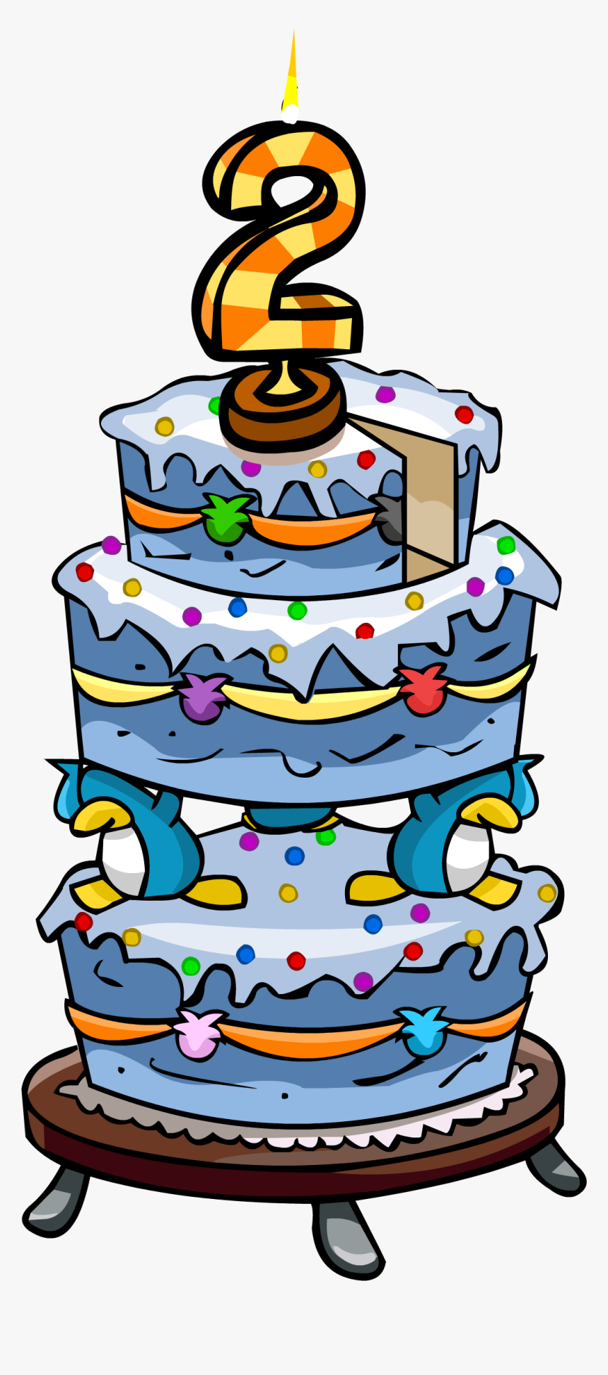 2nd Anniversary Party Cake - 2nd Birthday Cake Png, Transparent Png, Free Download