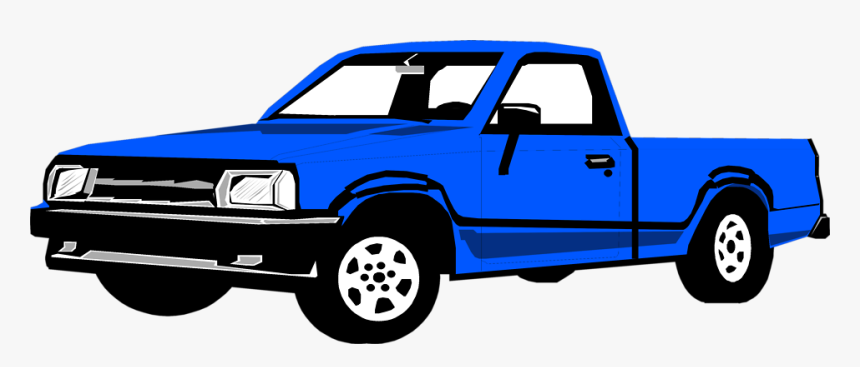 Pickup Truck Pick Up Black And White Clipart Kid - Blue Pickup Truck Clipart, HD Png Download, Free Download