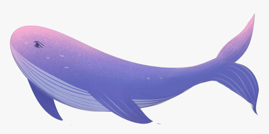 #ftestickers #clipart #cartoon #whale #cute #purple - Blue Whale, HD Png Download, Free Download