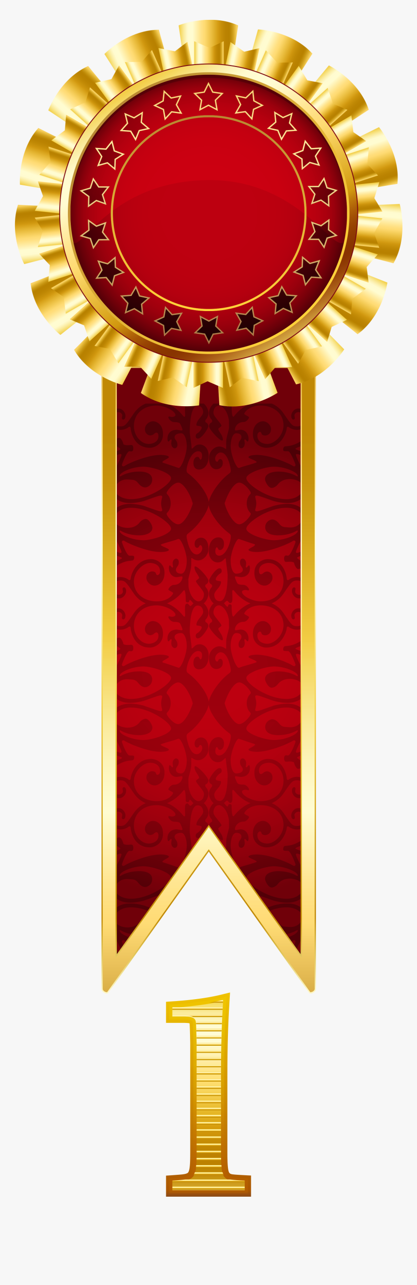 View Full Size - Red Ribbon With Gold In Png, Transparent Png, Free Download