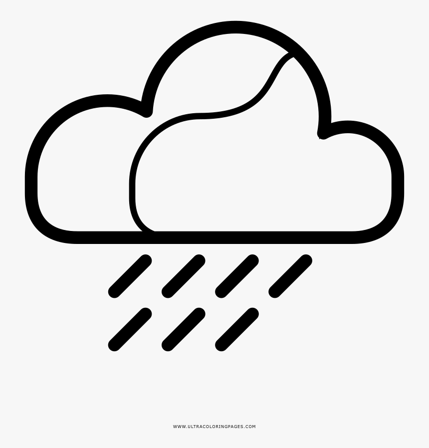 Light Rain Coloring Page - Drawing, HD Png Download, Free Download