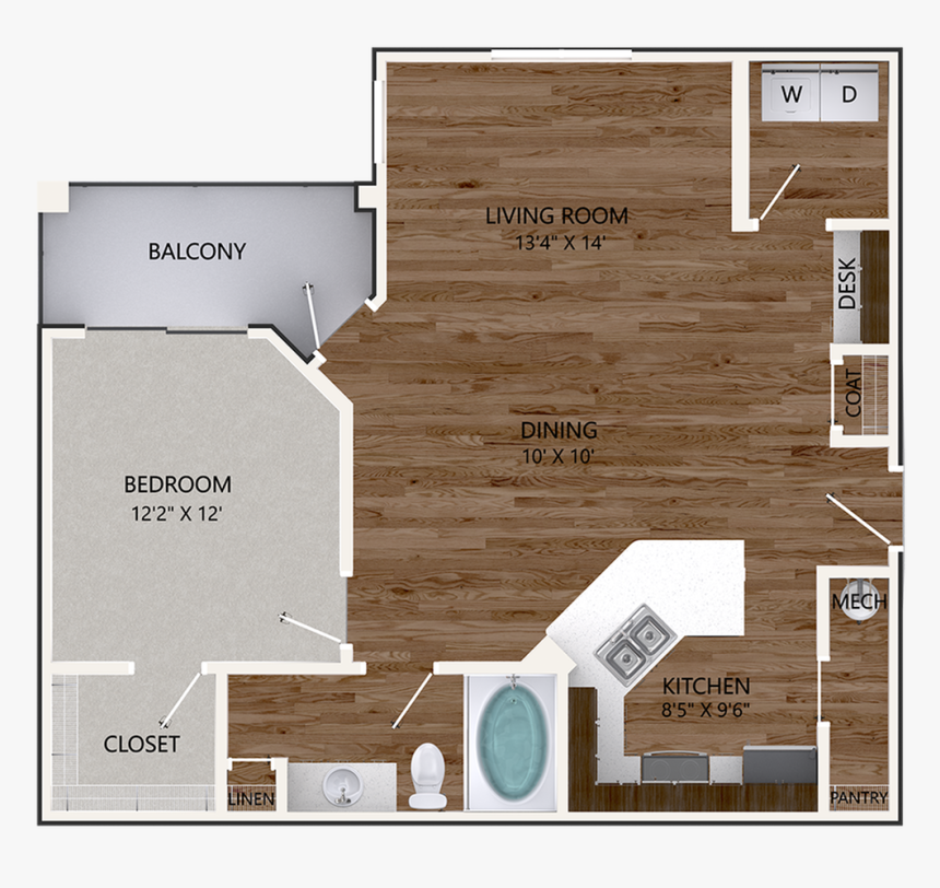 0 For The New Persimmon Oak Building Floor Plan - 8 10 X 13 4 Room Bedroom, HD Png Download, Free Download