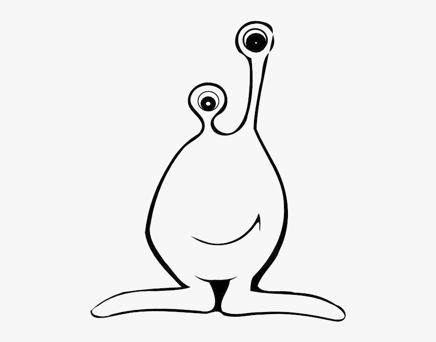 Easy Book Black And White Clipart Drawing Alien Bird - Alien Outline, HD Png Download, Free Download