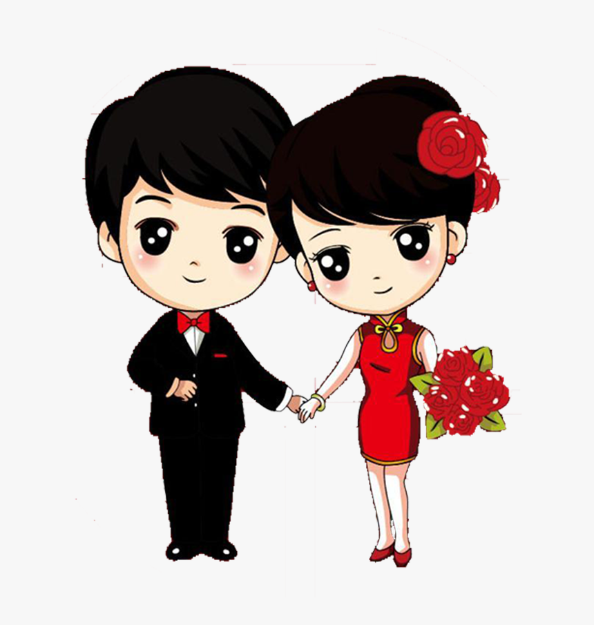 Clip Art Cartoon Wedding Couple - Cartoon Love Couple Png, Transparent Png ...
