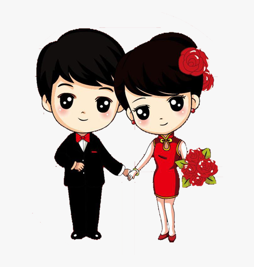 Clip Art Cartoon Wedding Couple - Cartoon Love Couple Png, Transparent Png, Free Download