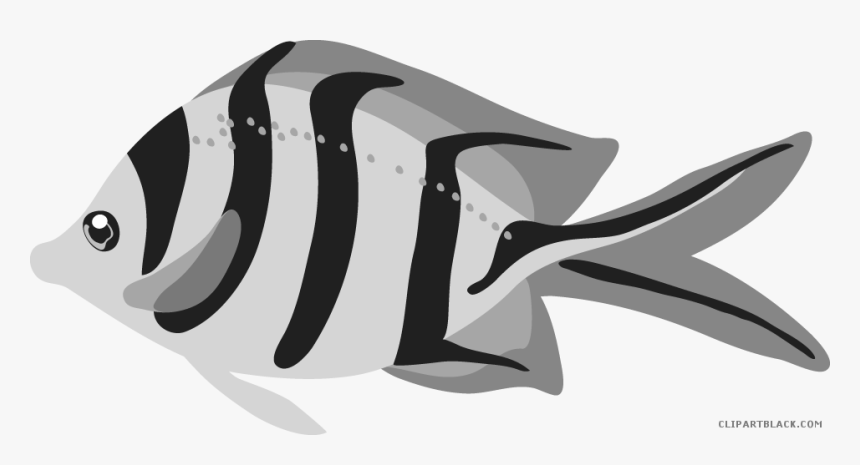 Transparent Fish Black And White Png - Fish Fish Water Ocean Clipart, Png Download, Free Download