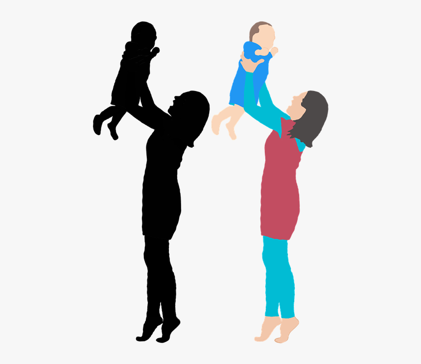 Woman With Baby Silhouette Clipart, HD Png Download, Free Download