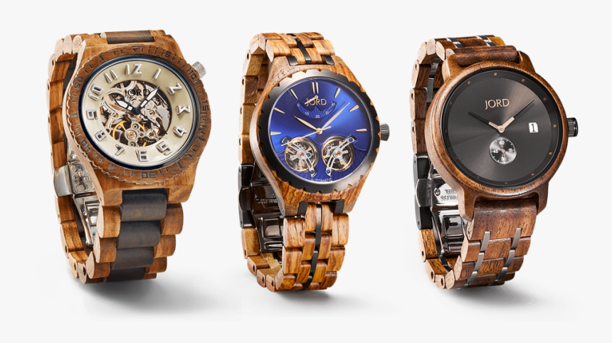 1) Dover In Zebrawood And Dark Sandalwood 2) Meridian - Jord Watches, HD Png Download, Free Download