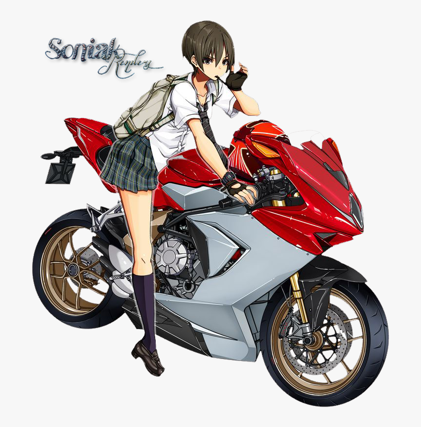 Girls On Motorcycles Png - バイク 乗っ てる 人 イラスト, Transparent Png, Free Download