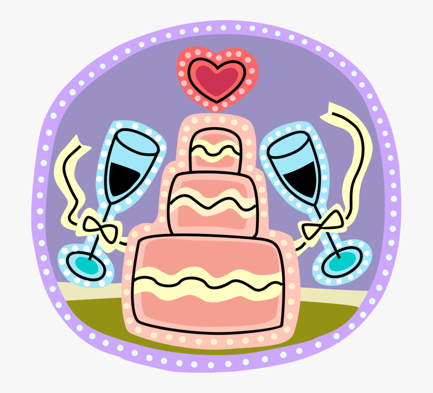 Vector Illustration Of Wedding Cake Traditional Cake - Wedding Cake Clip Art, HD Png Download, Free Download