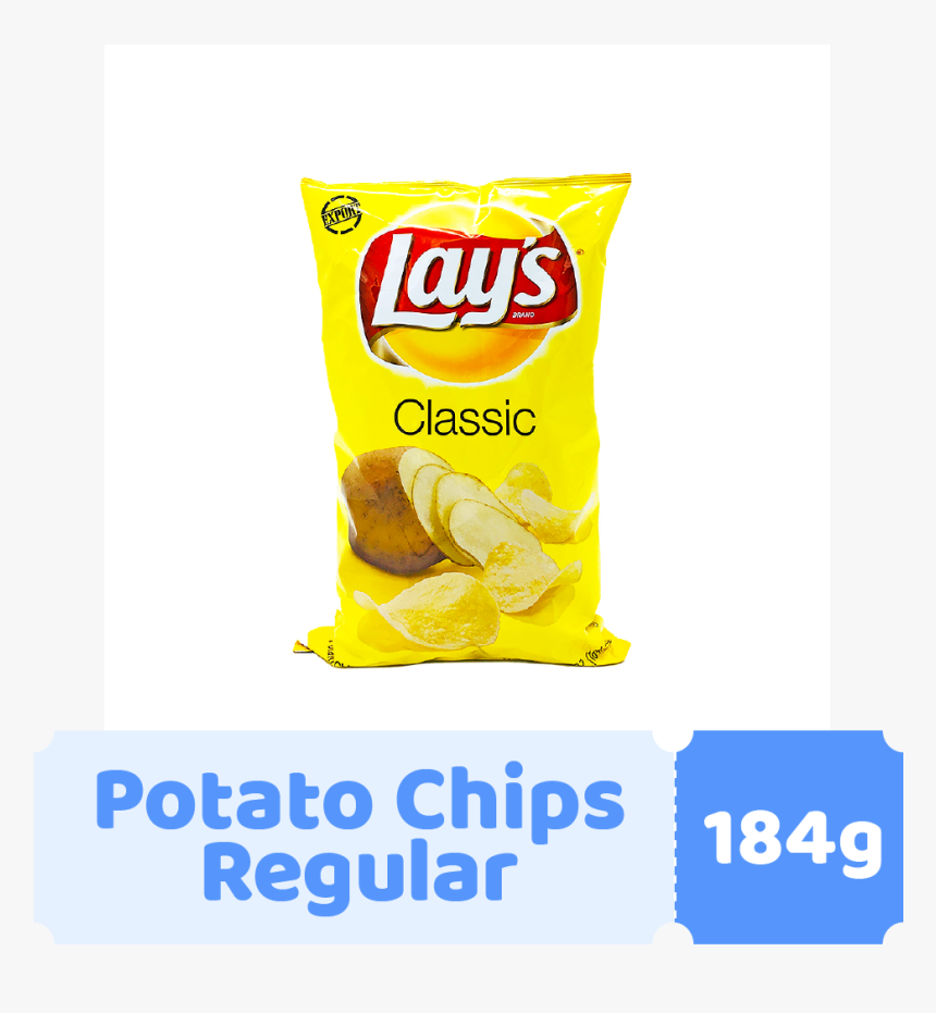 Lay"s Potato Chip Regular 184g"
 Class= - Lays, HD Png Download, Free Download