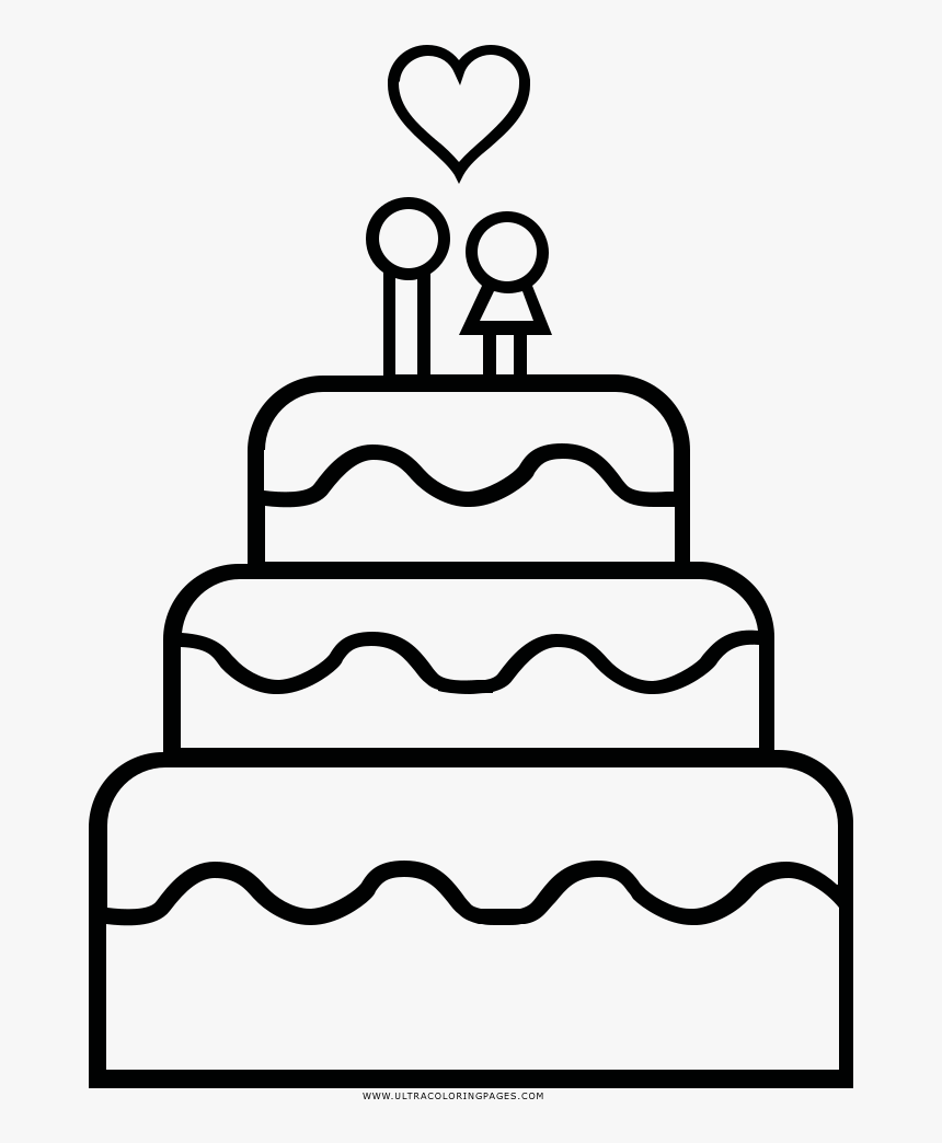 Wedding Cake Coloring Pages, HD Png Download   kindpng