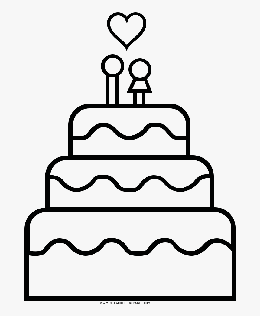 Wedding Cake Coloring Pages, HD Png Download, Free Download