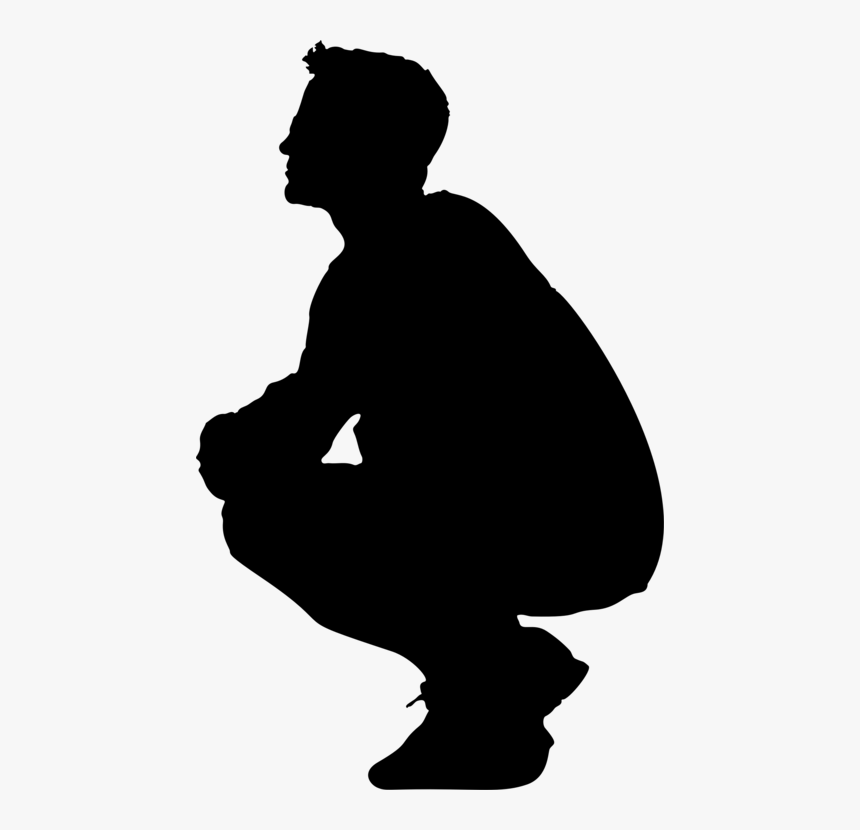 Person Squatting Silhouette, HD Png Download, Free Download