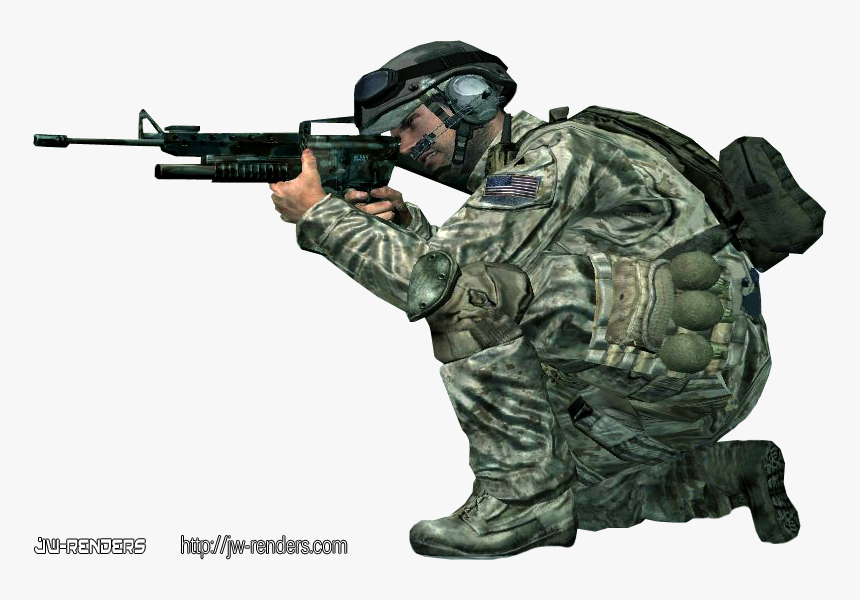 6 Usmc Assaultrifle Kneeling Render - Call Of Duty Modern Warfare Advanced, HD Png Download, Free Download