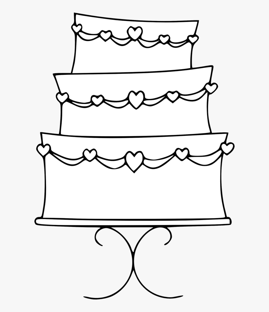 Transparent Wedding Cake Clipart Png - Wedding Cake Clipart Black And White, Png Download, Free Download