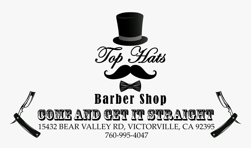 Top Hats Tag Line And Address - Shaving Haircut Barber Shop, HD Png Download, Free Download