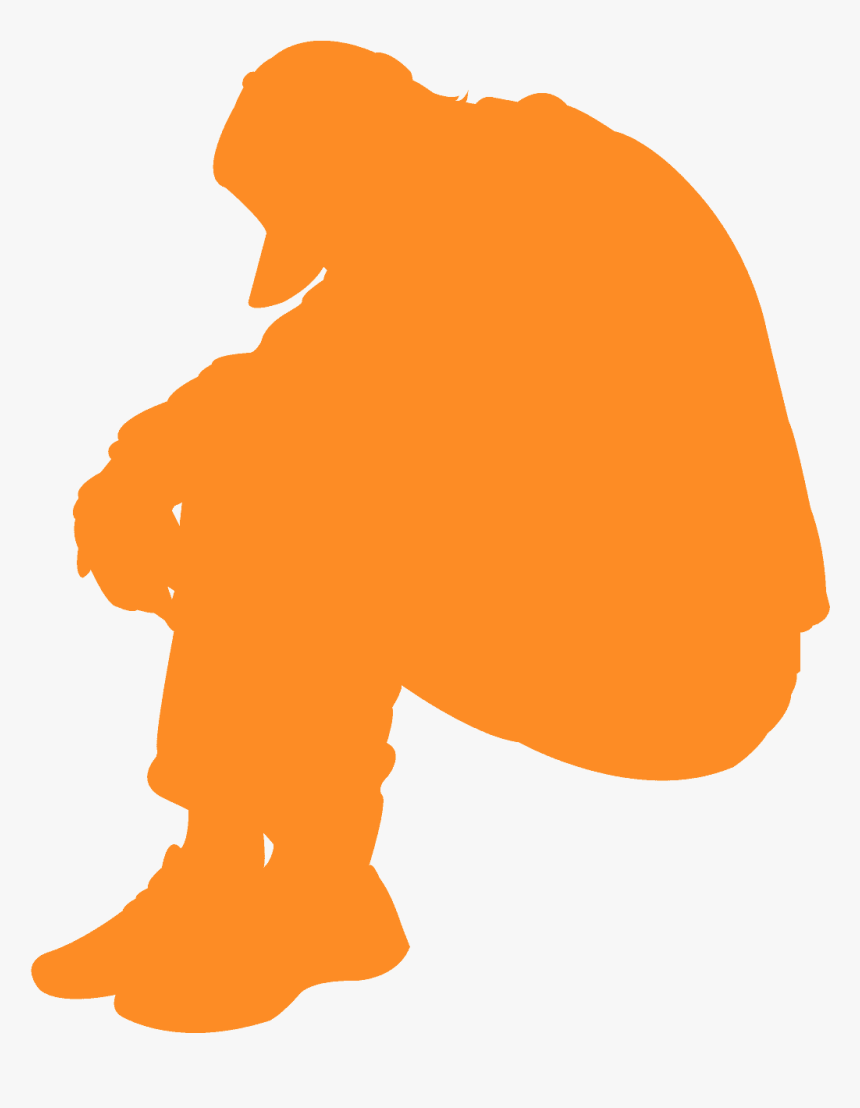 Silhouette Of Kneeling Man , Transparent Cartoons - Sad Man Silhouette Png, Png Download, Free Download