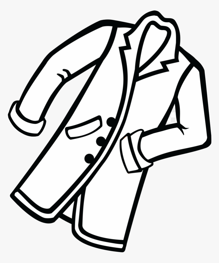 Coat Clipart Of Black And Closet Line Art Transparent - Coat Clipart ...