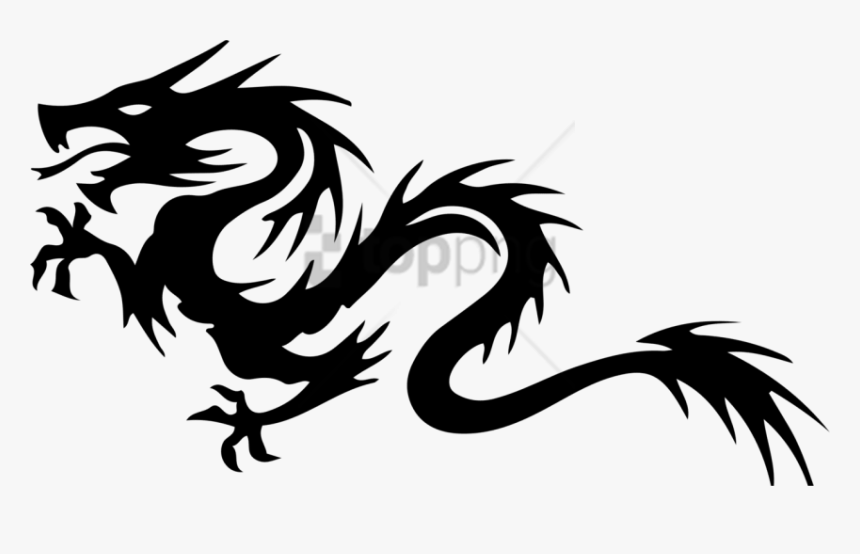 Free Png Dragon Tribal Png Image With Transparent Background - Chinese Dragon Silhouette Png, Png Download, Free Download