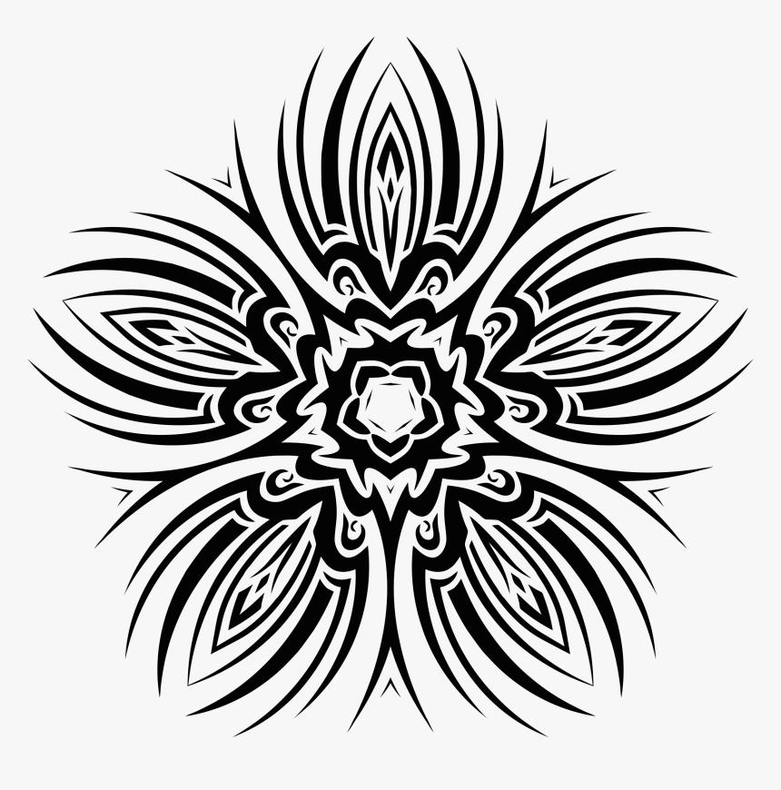 Tribal Flower Silhouette, HD Png Download, Free Download