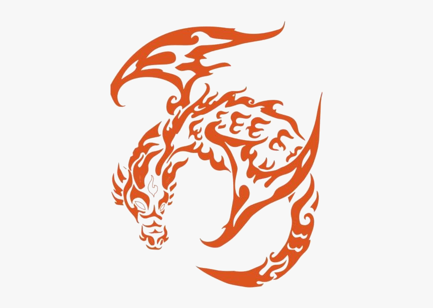 Tribal Dragon Png - Dragon Tribal Tattoo Png, Transparent Png, Free Download