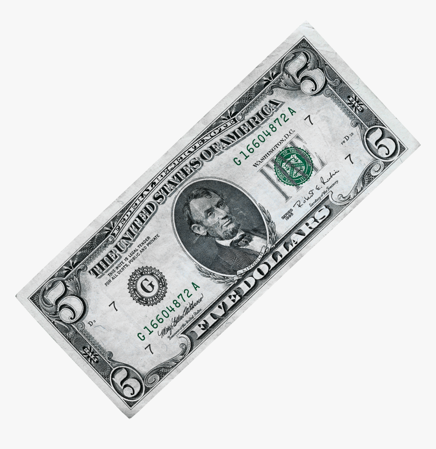 United States Five Dollar Bill Banknote United States - Five Dollar Bill Png, Transparent Png, Free Download