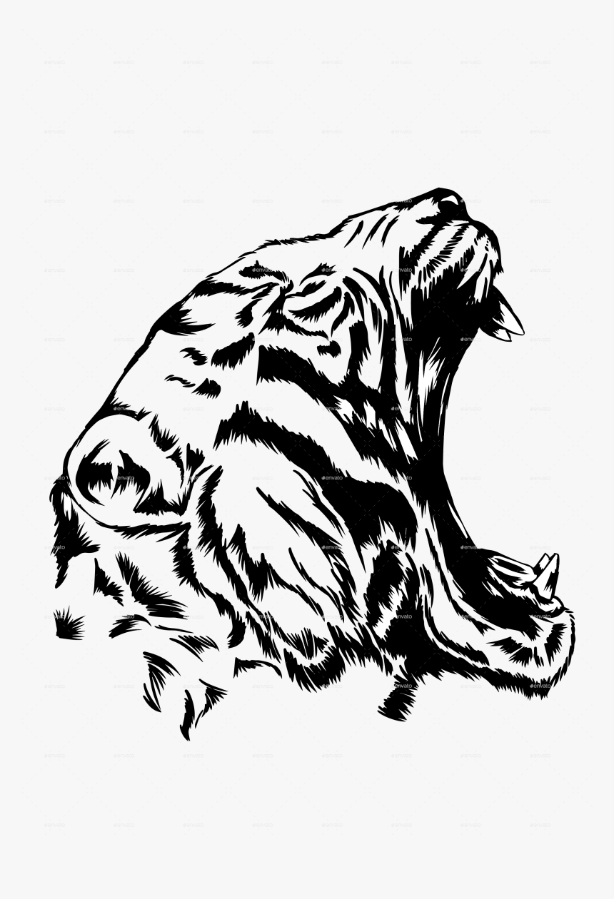 Tiger Hd Black And White Png, Transparent Png, Free Download
