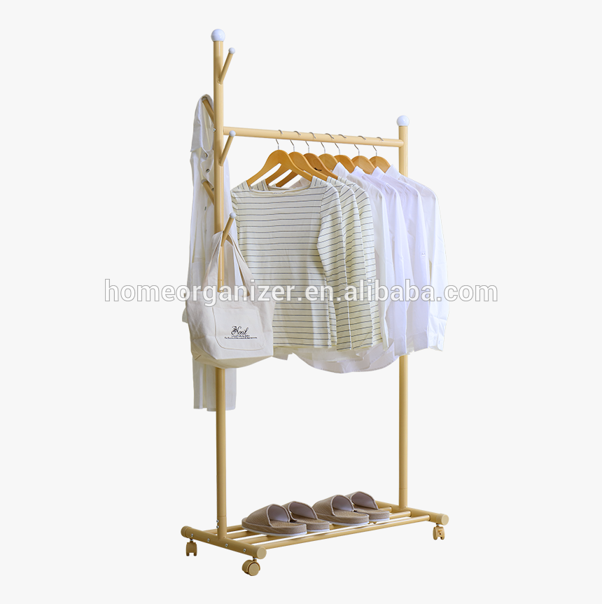 New Design Restroom Garment Rack Single Rod Metal Portable - Clothes Hanger, HD Png Download, Free Download