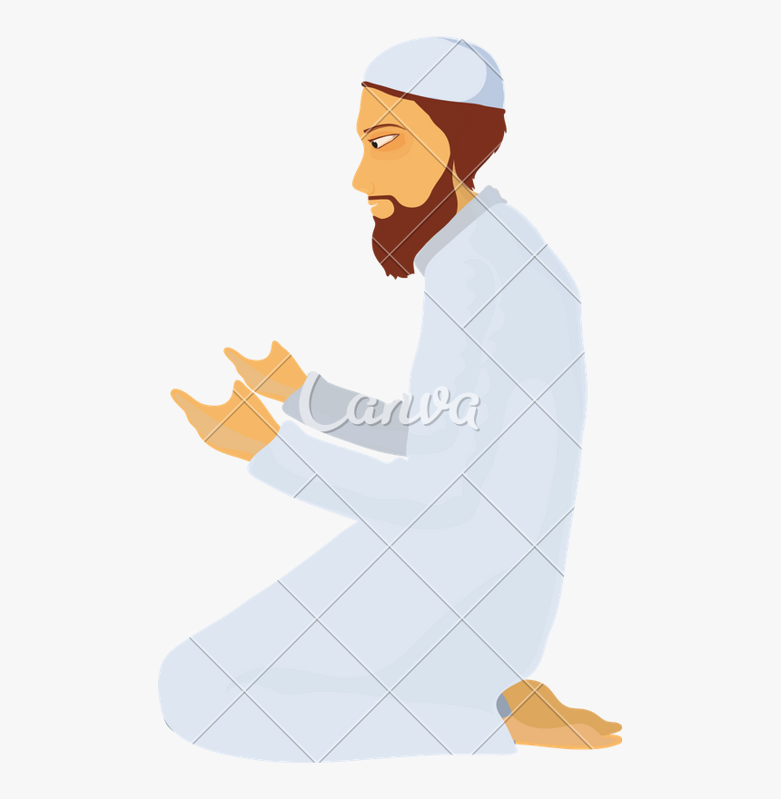 Transparent Man Praying Silhouette Png - Praying Muslim Cartoon Png, Png Download, Free Download