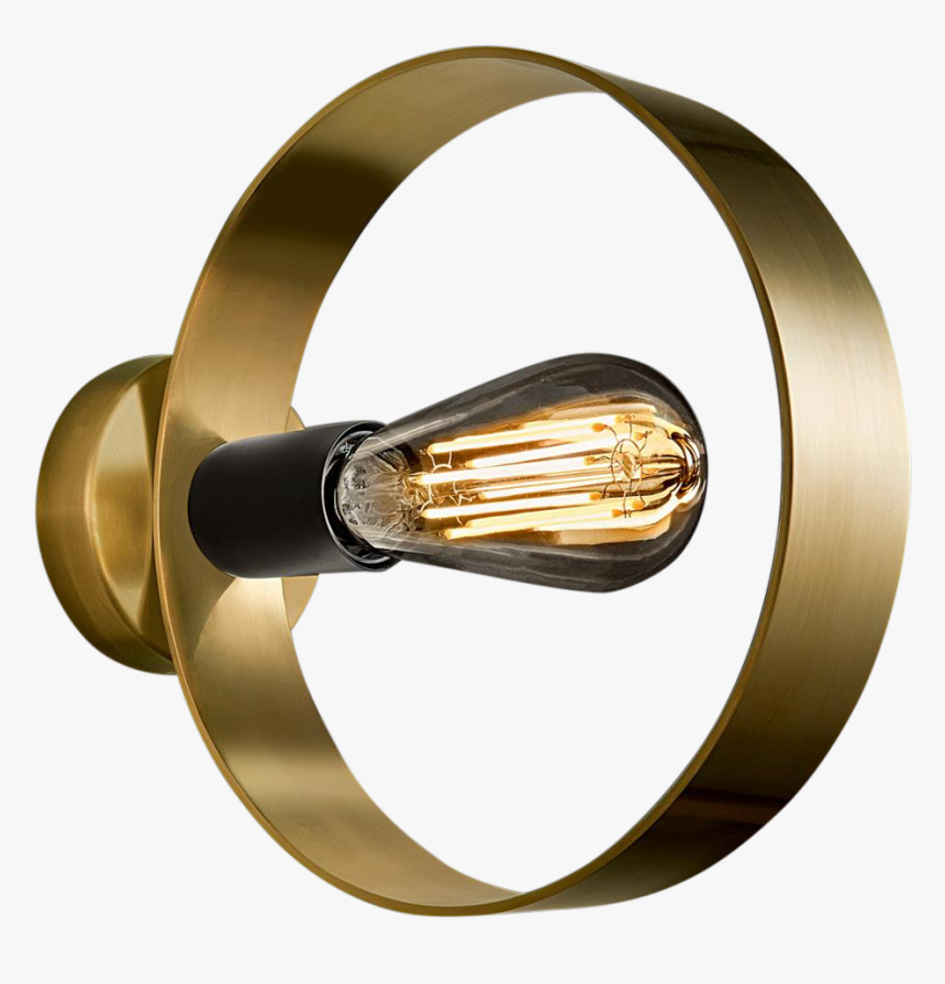 Halo Brushed Brass Wall Light - Ceiling Fixture, HD Png Download, Free Download