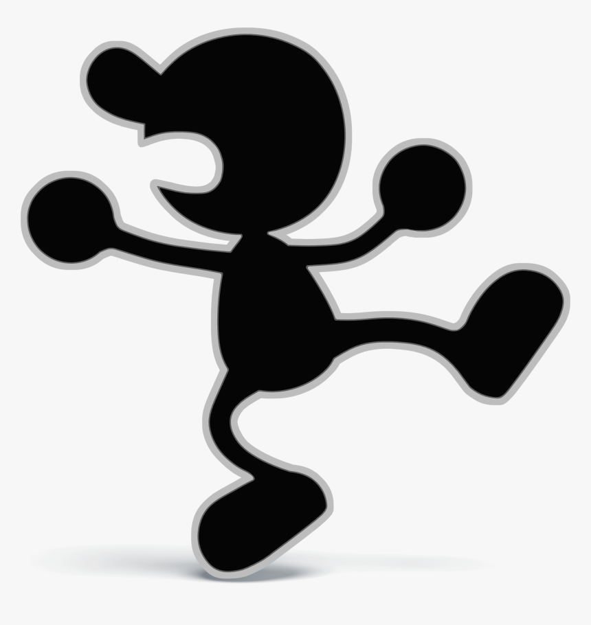 Game And Watch Parachute Png Clip Art Black And White - Game And Watch Man, Transparent Png, Free Download