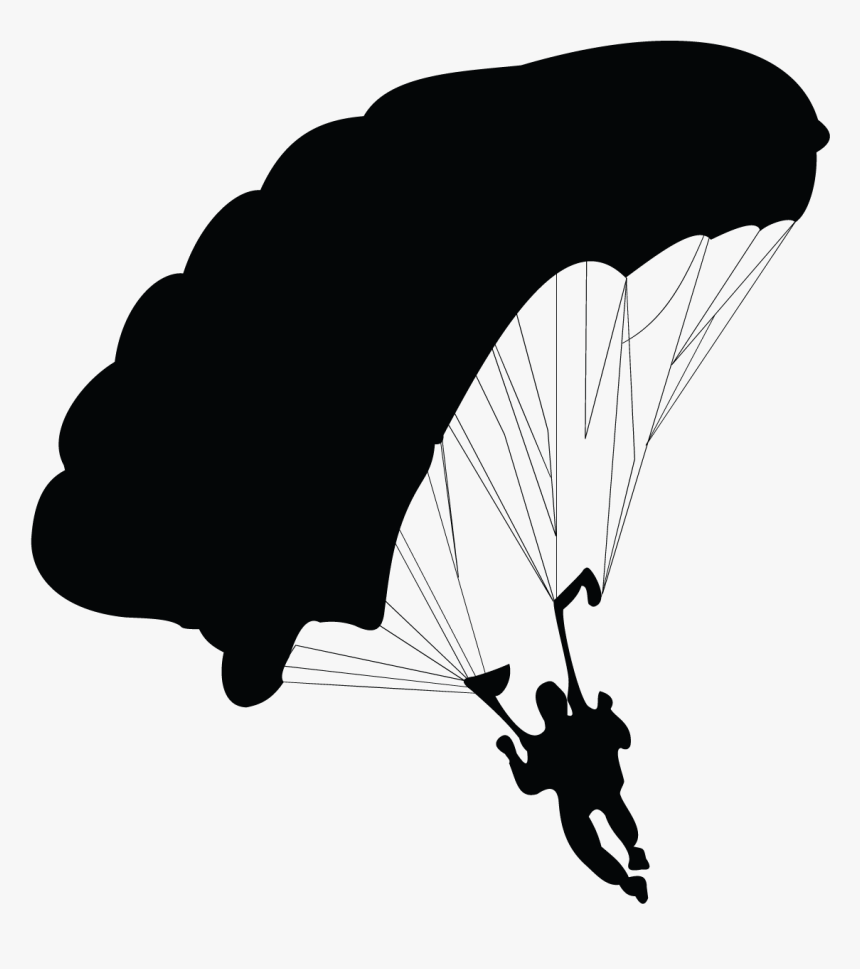 Parachute Parachuting Clip Art - Parachute Silhouette Png, Transparent Png, Free Download