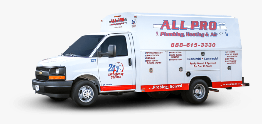 All Pro Plumbing Truck - Commercial Vehicle, HD Png Download, Free Download