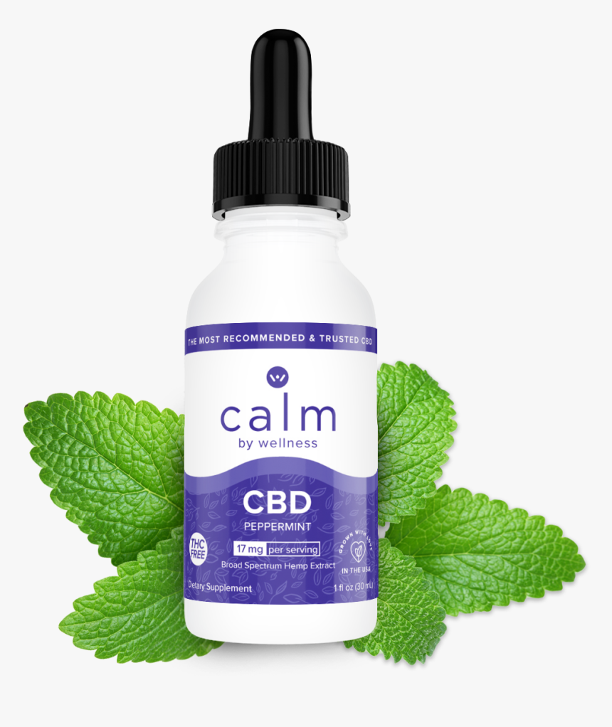 Calm Peppermint Cbd Oil - Calm By Wellness Hemp Cbd Oil Tincture Peppermint, HD Png Download, Free Download