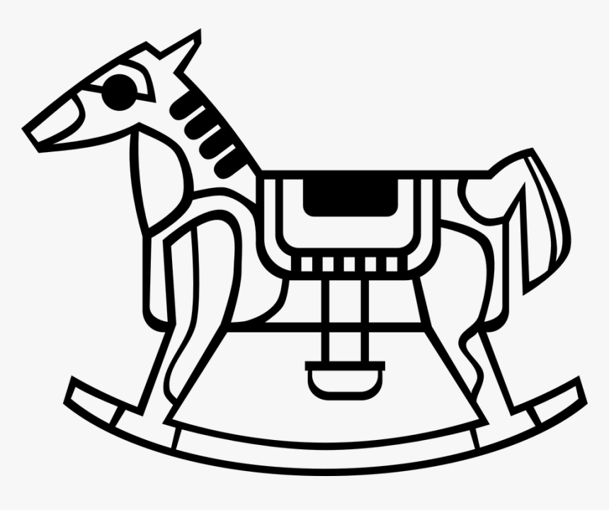 Rocking Horse - Outline Picture Of Toy, HD Png Download, Free Download