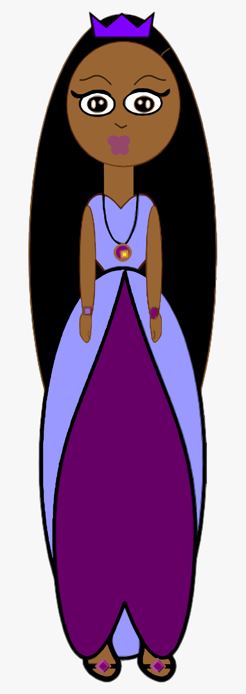 Princess Crown Png Transparent - Black Princess Cartoon Png, Png Download, Free Download