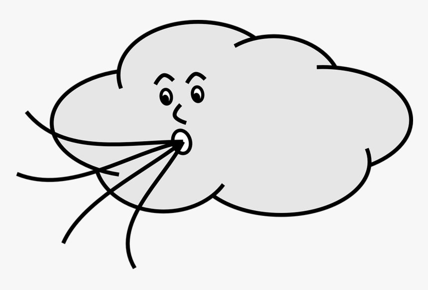 Vent, Soufflage, Nuage, Visag - Cartoon Wind Blowing Gif, HD Png Download, Free Download