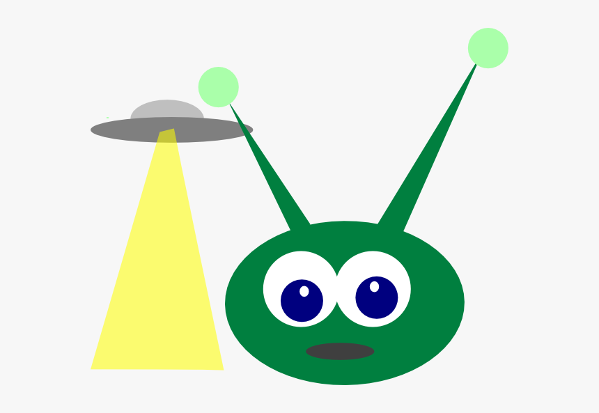 Green Alien With Ufo Svg Clip Arts - Alien Ufo Vector Png, Transparent Png, Free Download