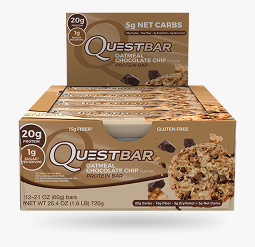 Picture Of Quest Bars - Quest Protein Bars Oatmeal Chocolate Chip, HD Png Download, Free Download